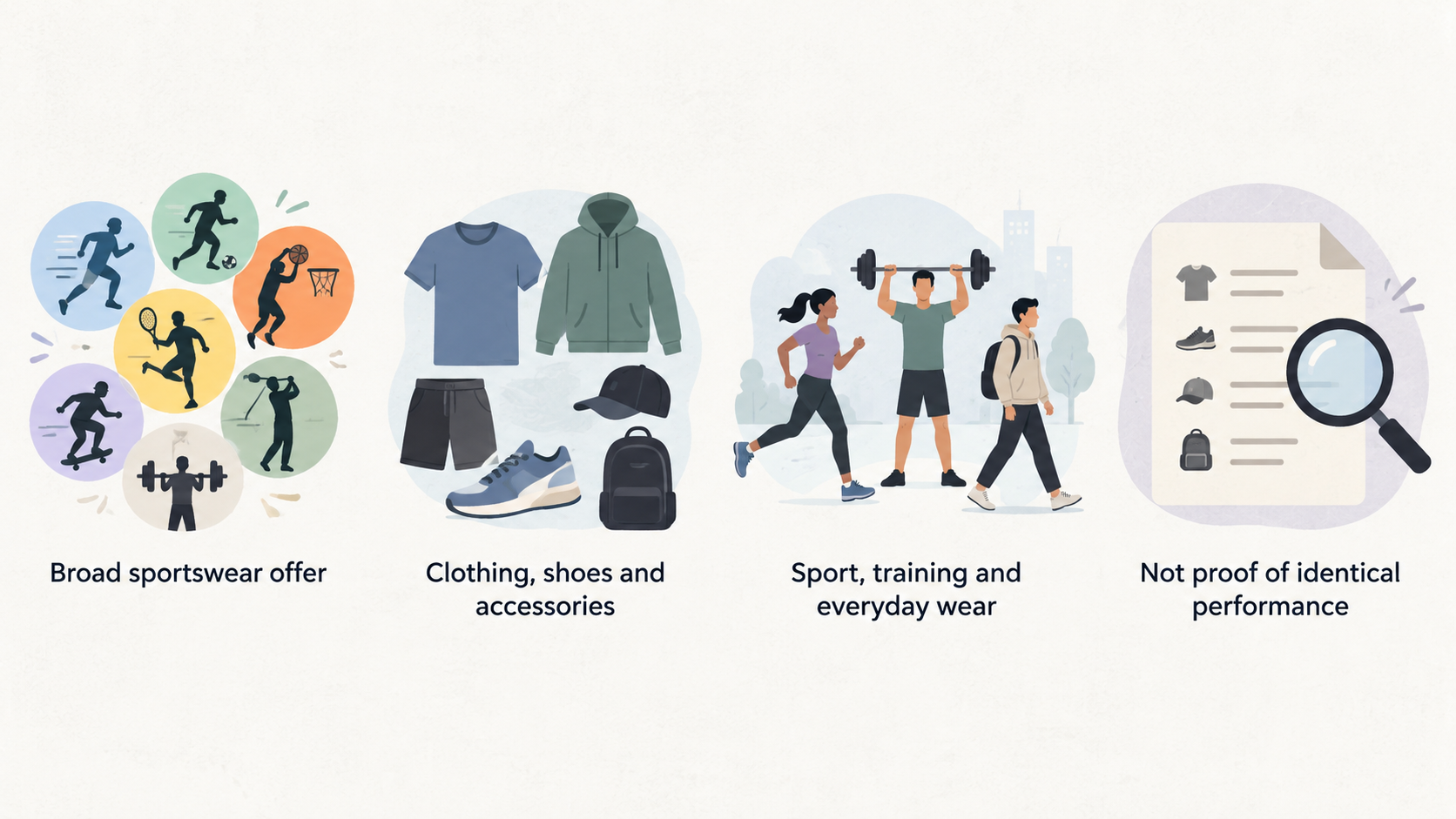 Show the activity and lifestyle categories listed in Nike’s UK navigation as one brand-range visual.