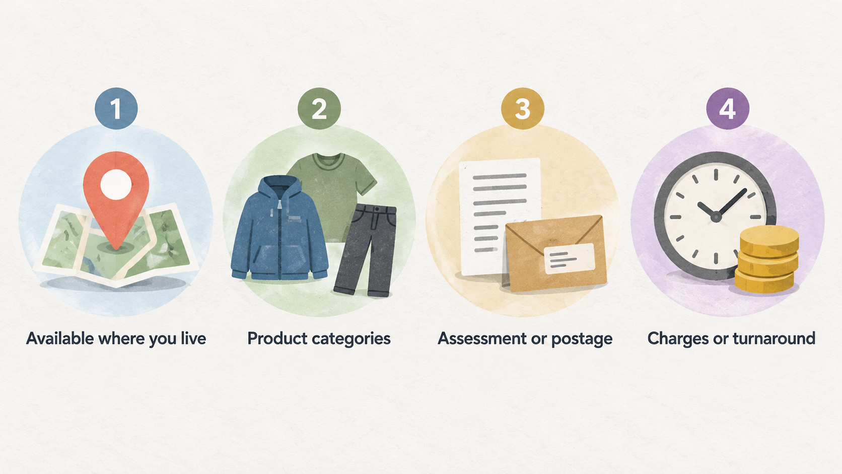 Show one four-point numbered checklist of the checks the section says UK shoppers should make before relying on repair support.